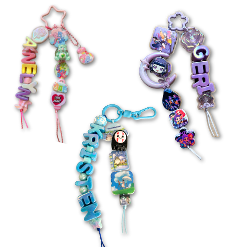 Double Strand Charm: Fidget Spinner Bead + Chunky Name